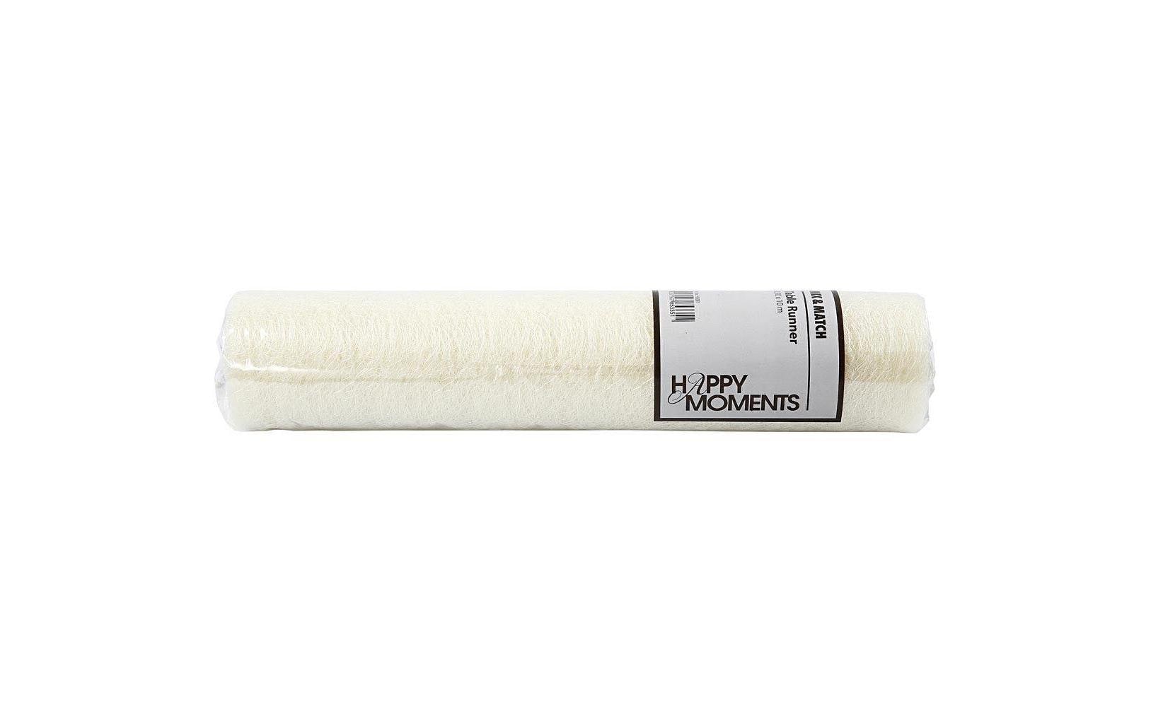 Creativ Company Tischläufer auf Rolle – 30 cm×10 m, Polyester, Creme