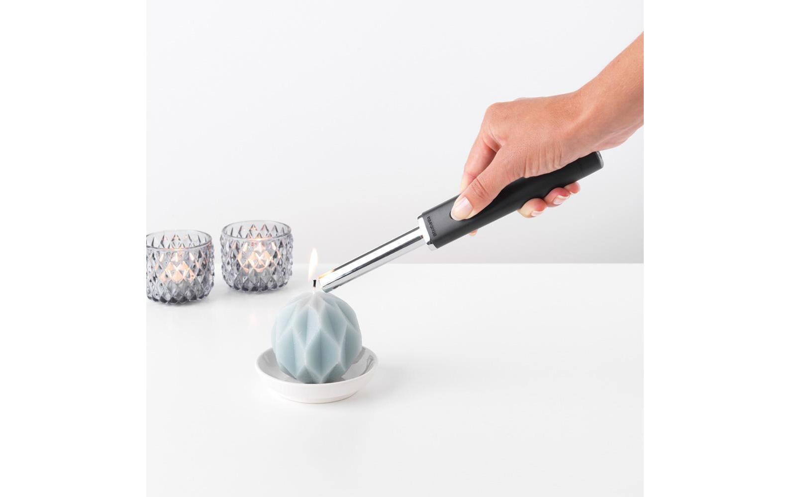Brabantia Gasanzünder mit Piezozündung für Butan, 230 × 25 × 33 cm, Edelstahl/Kunststoff, Schwarz