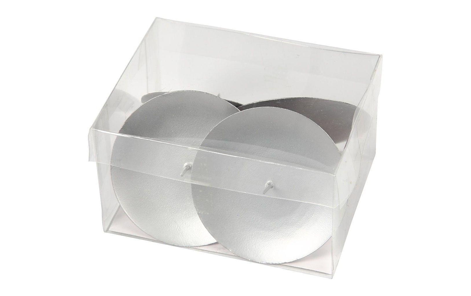 Creativ Company Kerzenständer – Metall, Silber – Ø 7 × 6 cm – 4-teilig