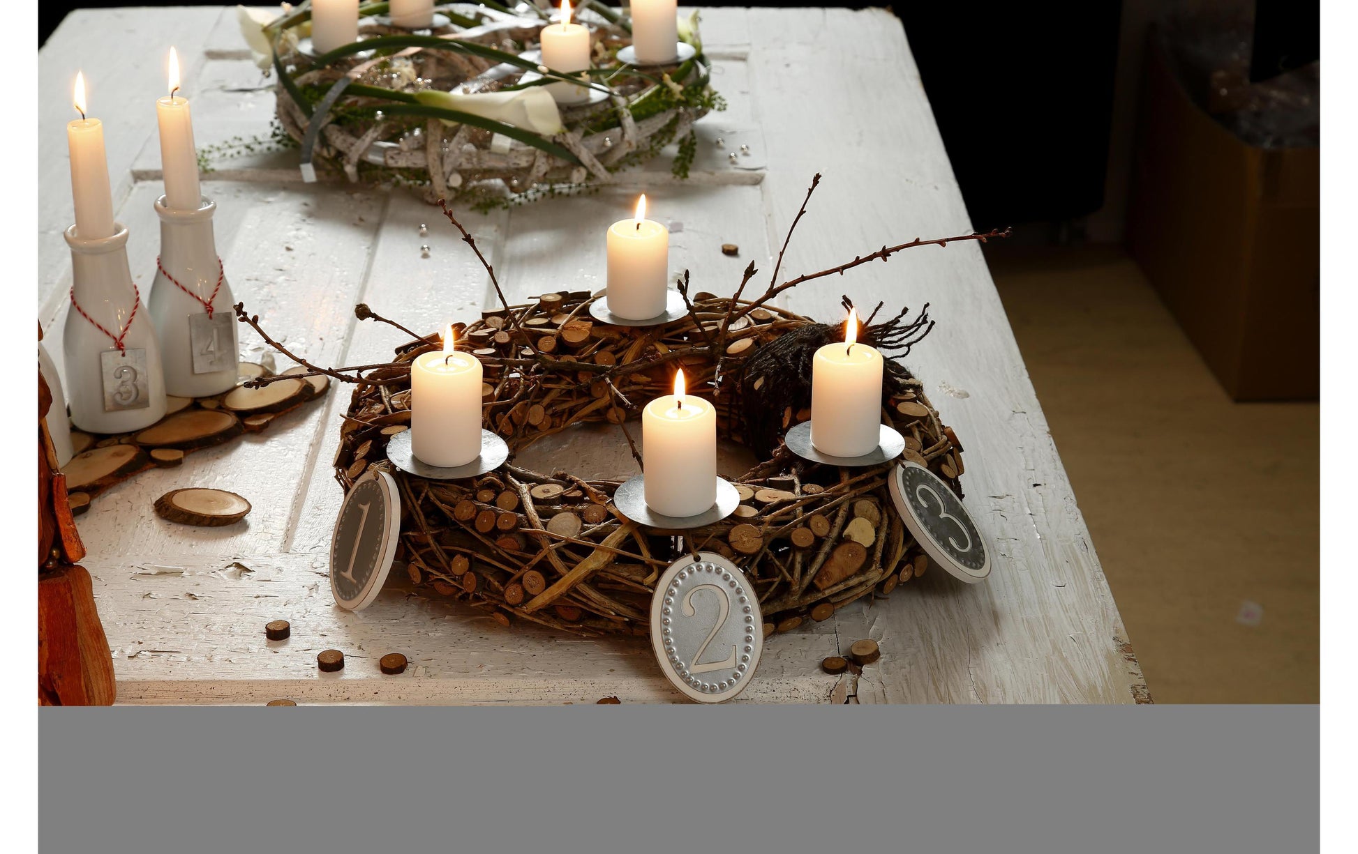 Creativ Company Kerzenständer – Metall, Silber – Ø 7 × 6 cm – 4-teilig