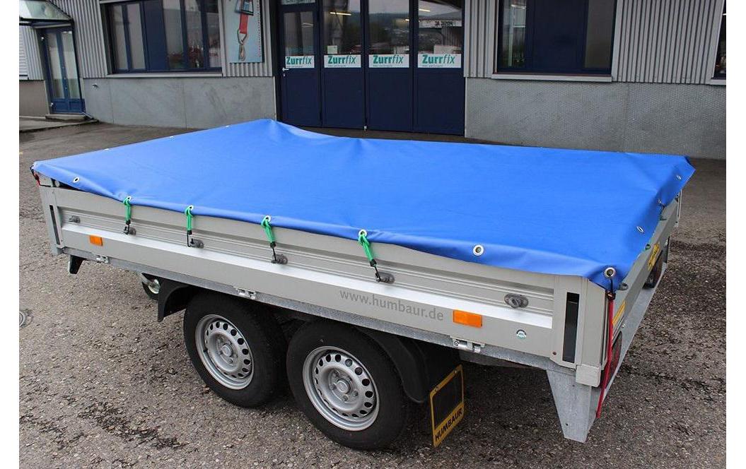 Zurrfix Abdeckplane – 2,5 m × 3,5 m, 650 g/m², Blau, eckig, wasserfest, mit Seil, Ösen alle 100 cm