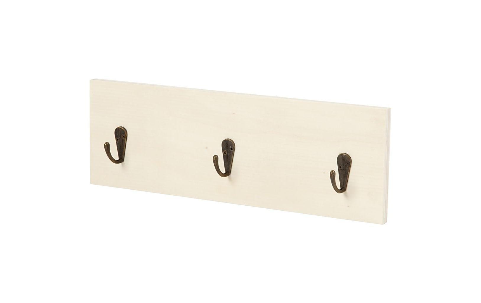 Creativ Company Wandgarderobe 3 Haken – Holz – natur – 300 × 100 × 12 mm