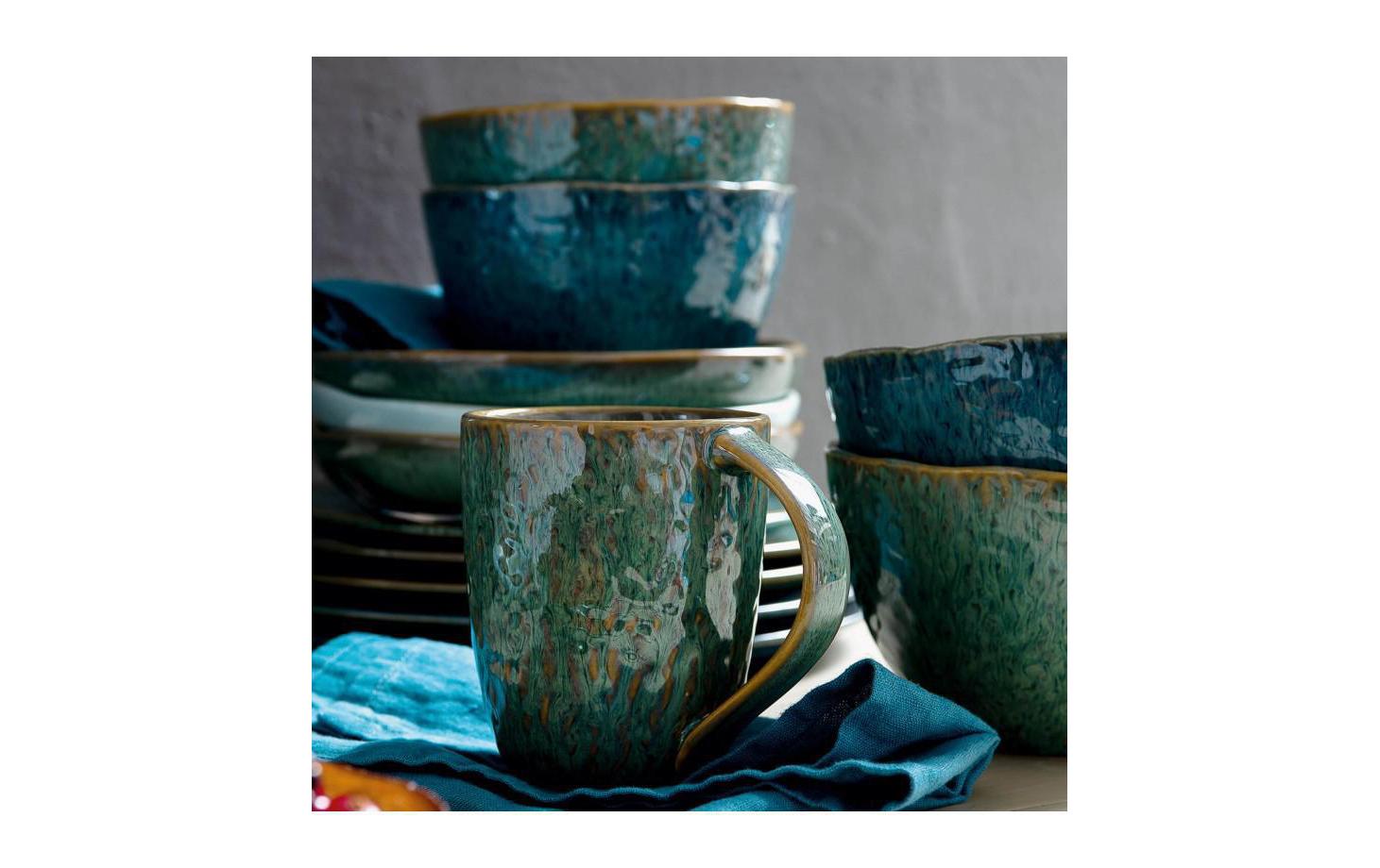 LEONARDO Speiseteller – Keramik, grün, spülmaschinenfest, mikrowellenfest, 6 Stück