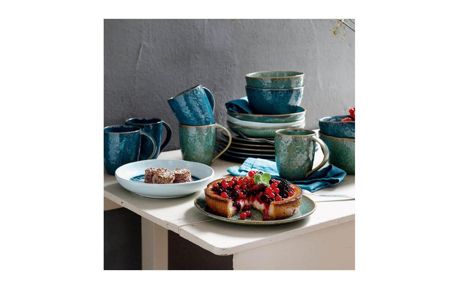 LEONARDO Speiseteller – Keramik, grün, spülmaschinenfest, mikrowellenfest, 6 Stück