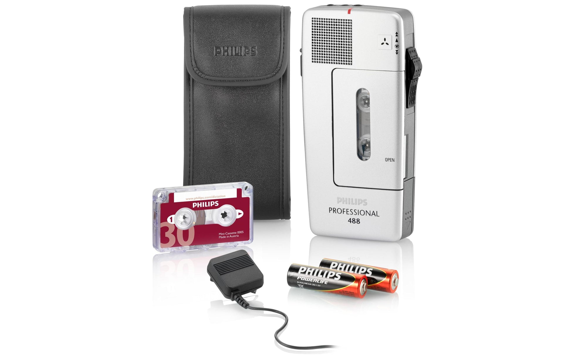 Philips Pocket Memo LFH488 – Diktiergerät – Kassette, 2× AAA – Schwarz