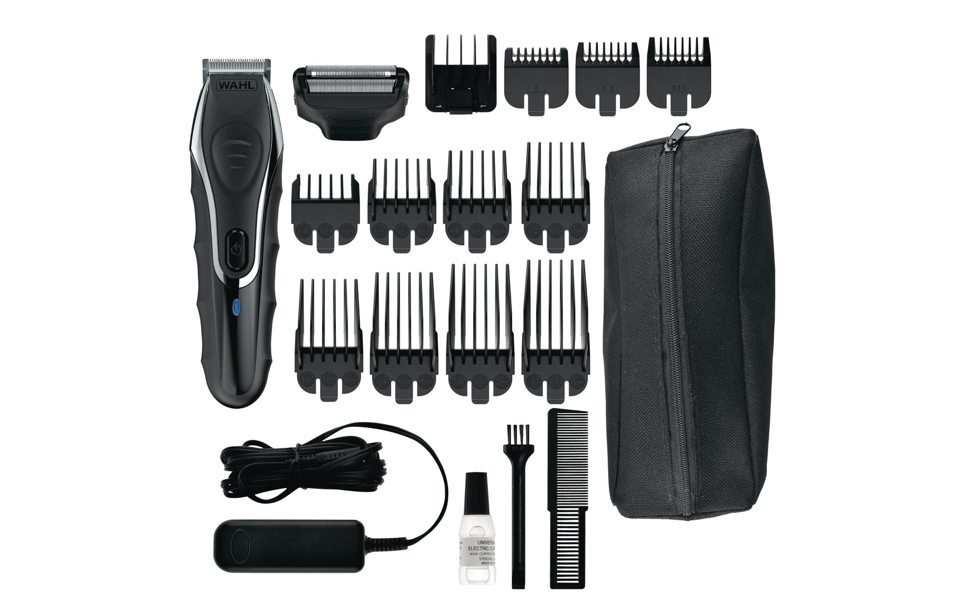 Wahl Haar- und Bartschneider Aqua Groom – Li‑Ion Akku, 180 min – Nass & Trocken – Silber