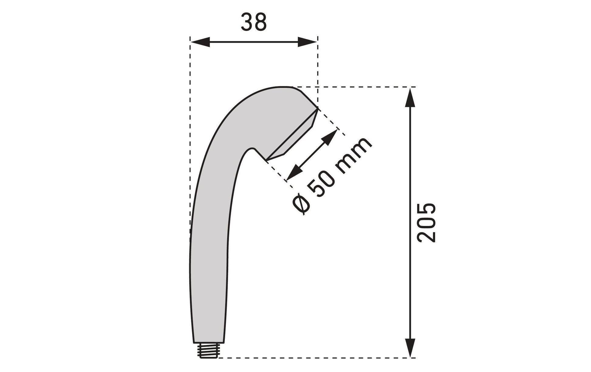 KWC Handbrause Fit – 20,5×8×3,8 cm, Kunststoff, Chrom
