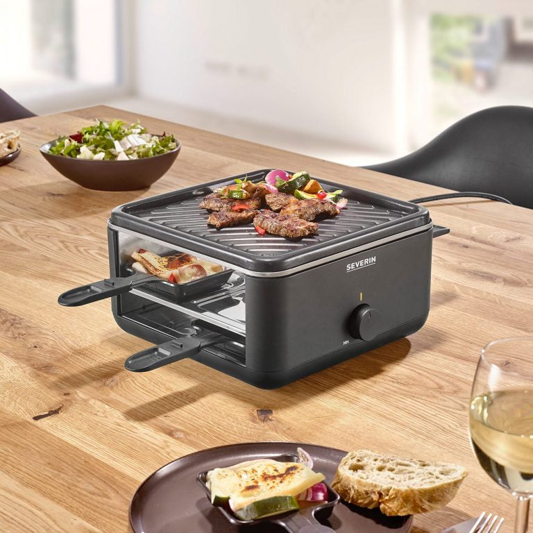 Severin Raclette RG 2360 – 4 Personen, Keramik-Grillplatte, 800 W – schwarz