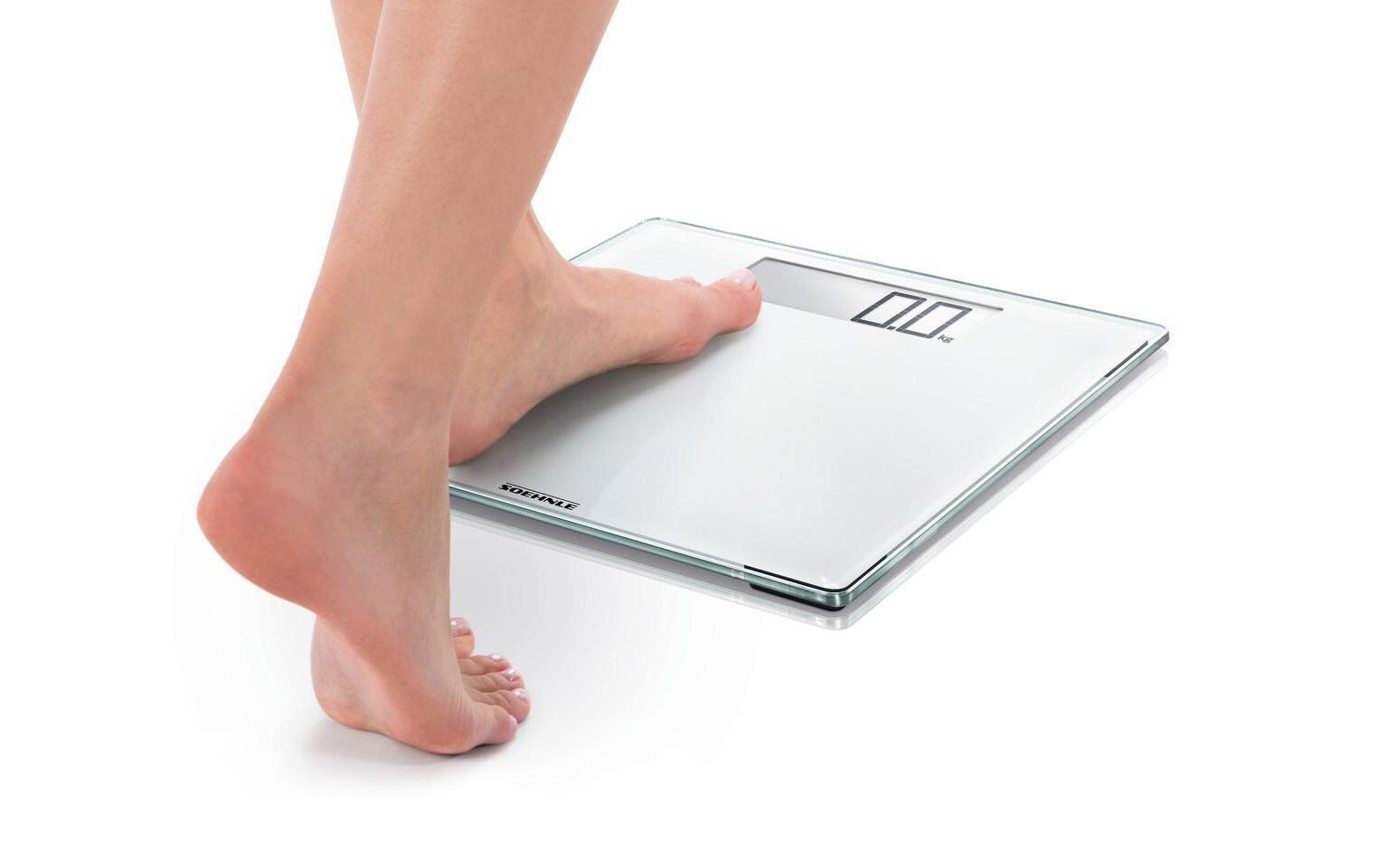 Soehnle Personenwaage Style Sense Comfort 100 – Tragkraft 180 kg, Teilung 100 g, Wiegefläche 34,5 × 35 cm