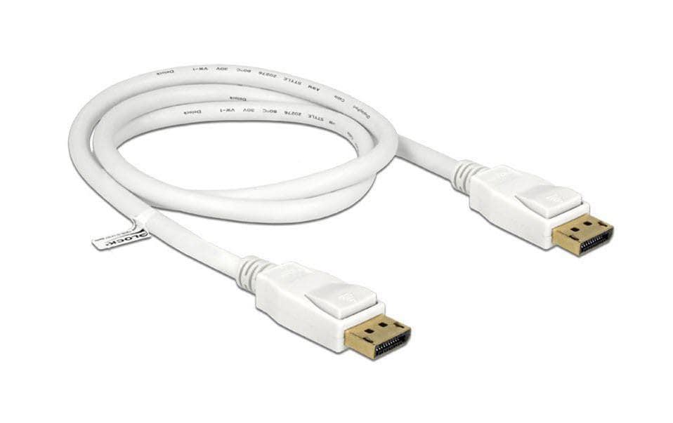 DeLOCK DisplayPort Kabel DP 1.2 4K 60 Hz – 5 m – Weiss