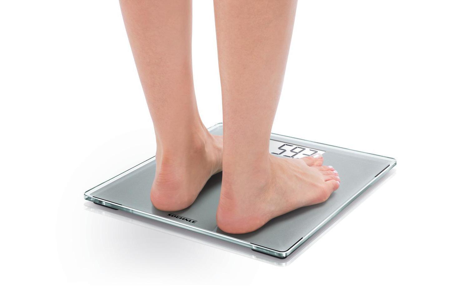 Soehnle Universalwaage Style Sense Comp. 300 – Tragkraft 180 kg, Teilung 100 g, Wiegefläche 29 × 29 cm