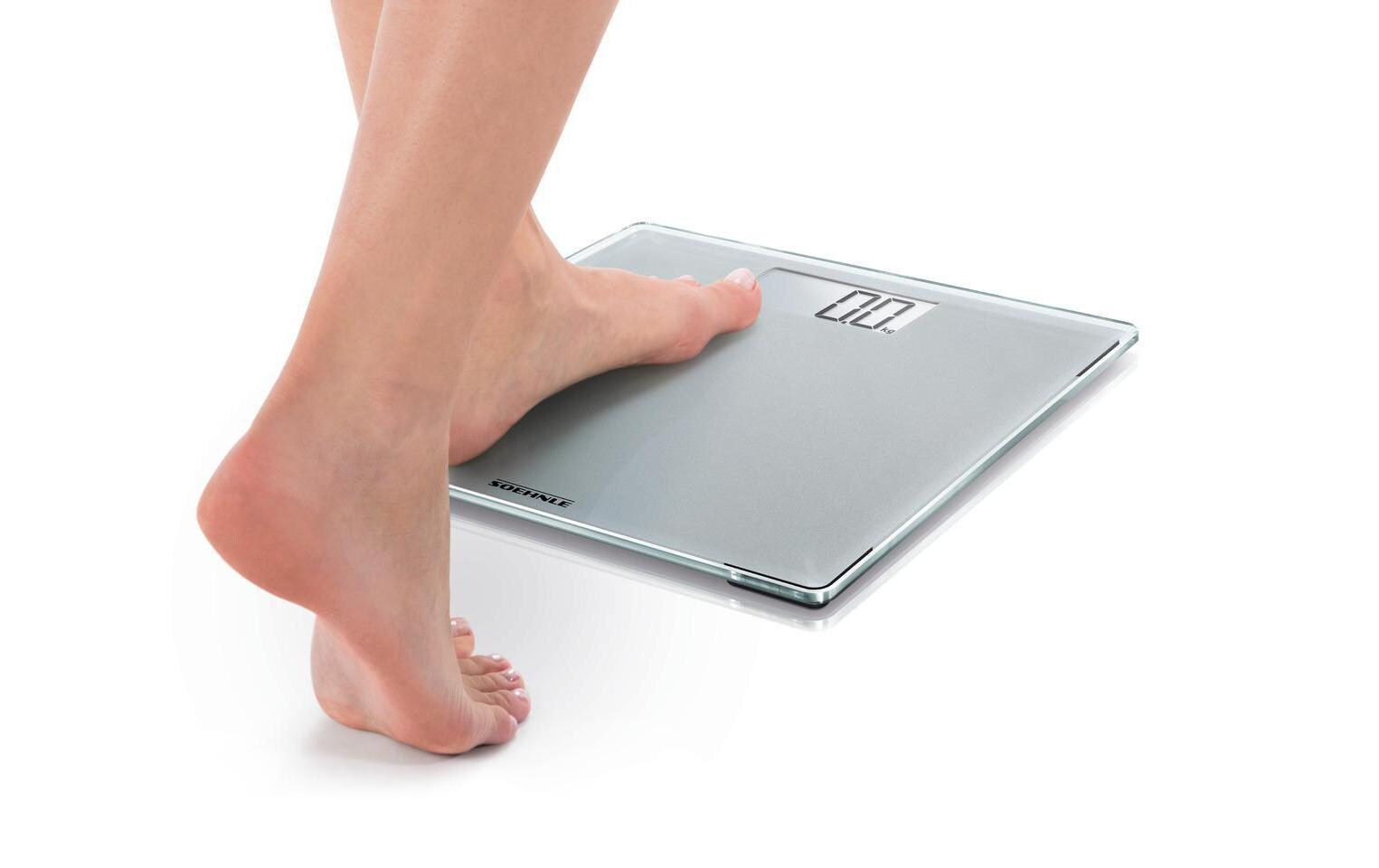 Soehnle Universalwaage Style Sense Comp. 300 – Tragkraft 180 kg, Teilung 100 g, Wiegefläche 29 × 29 cm
