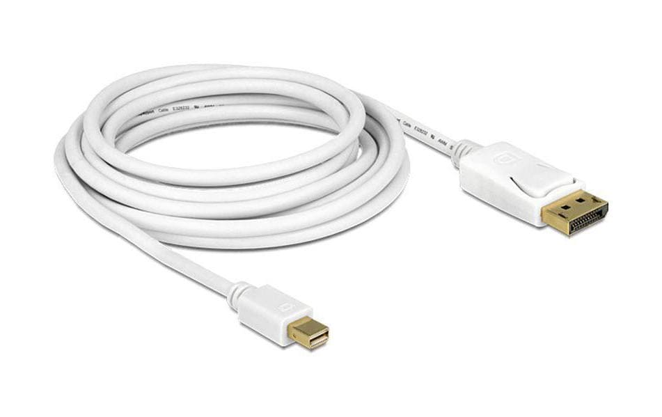 DeLOCK Mini-DisplayPort auf DisplayPort Kabel DP 1.2 4K 60 Hz – 3 m – Weiss