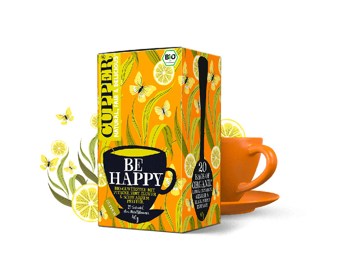 Cupper Tee Cupper – Kräutertee Zitrone, Zimt & Ingwer – Teebeutel 20 Beutel – Bio