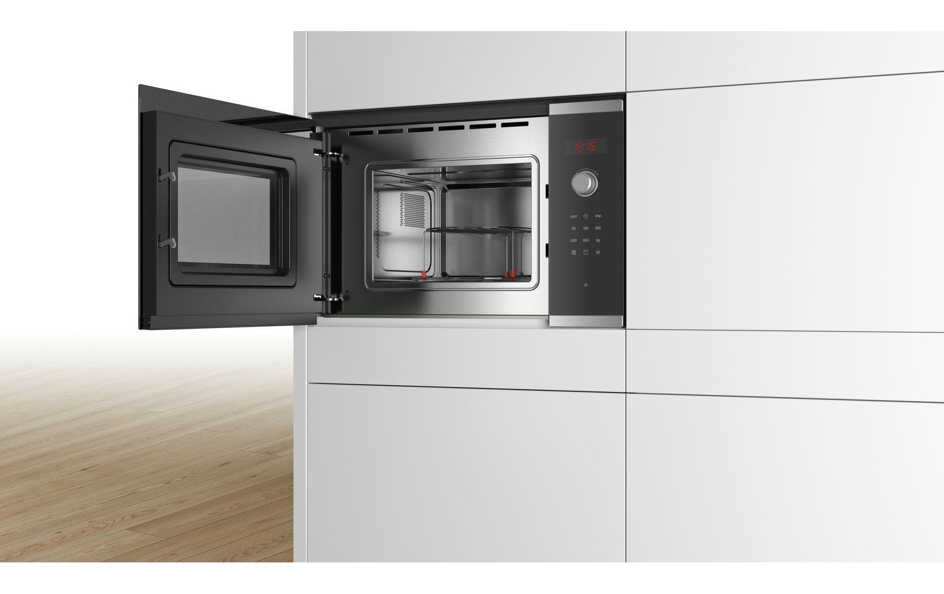 Bosch Einbau-Mikrowelle BEL523MS0 – 20 l, Grill, 800 W – Schwarz/Edelstahl