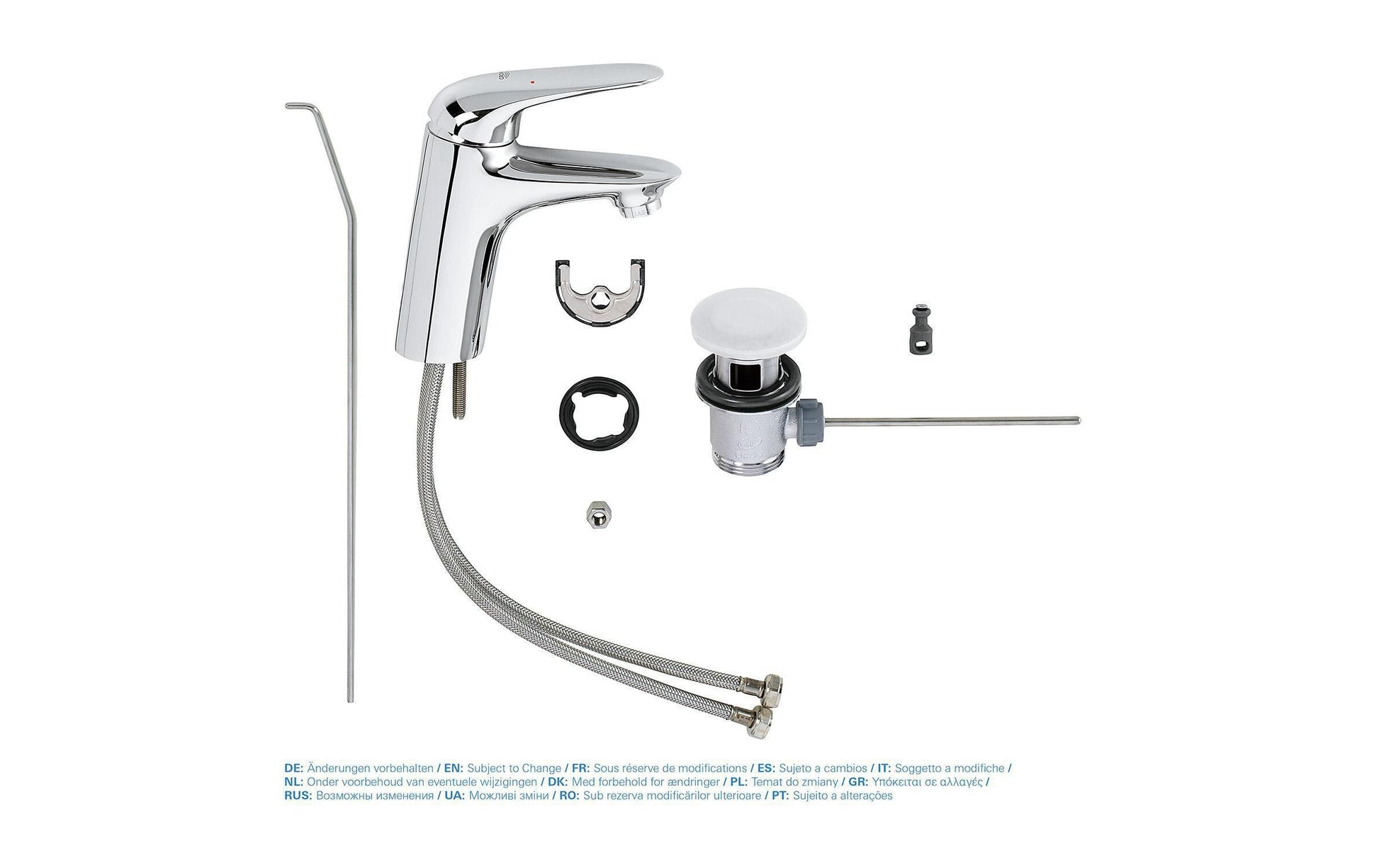 GROHE Eurostyle Einhebelmischer – 160 × 73 mm, Messing/Chrom, 5,7 l/min, Anschluss 1/2", für Waschbecken