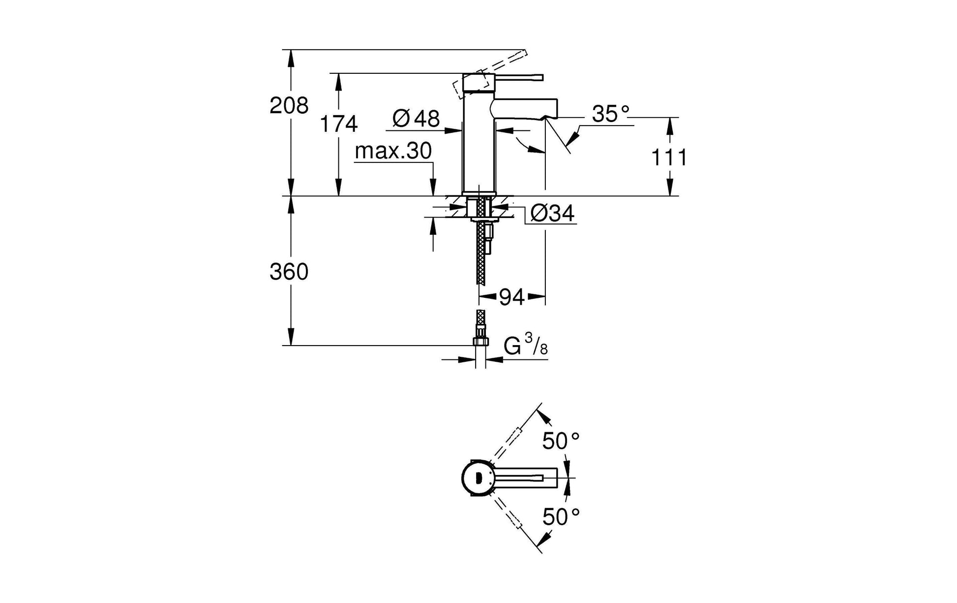 GROHE Essence Einhebelmischer – Messing, Chrom