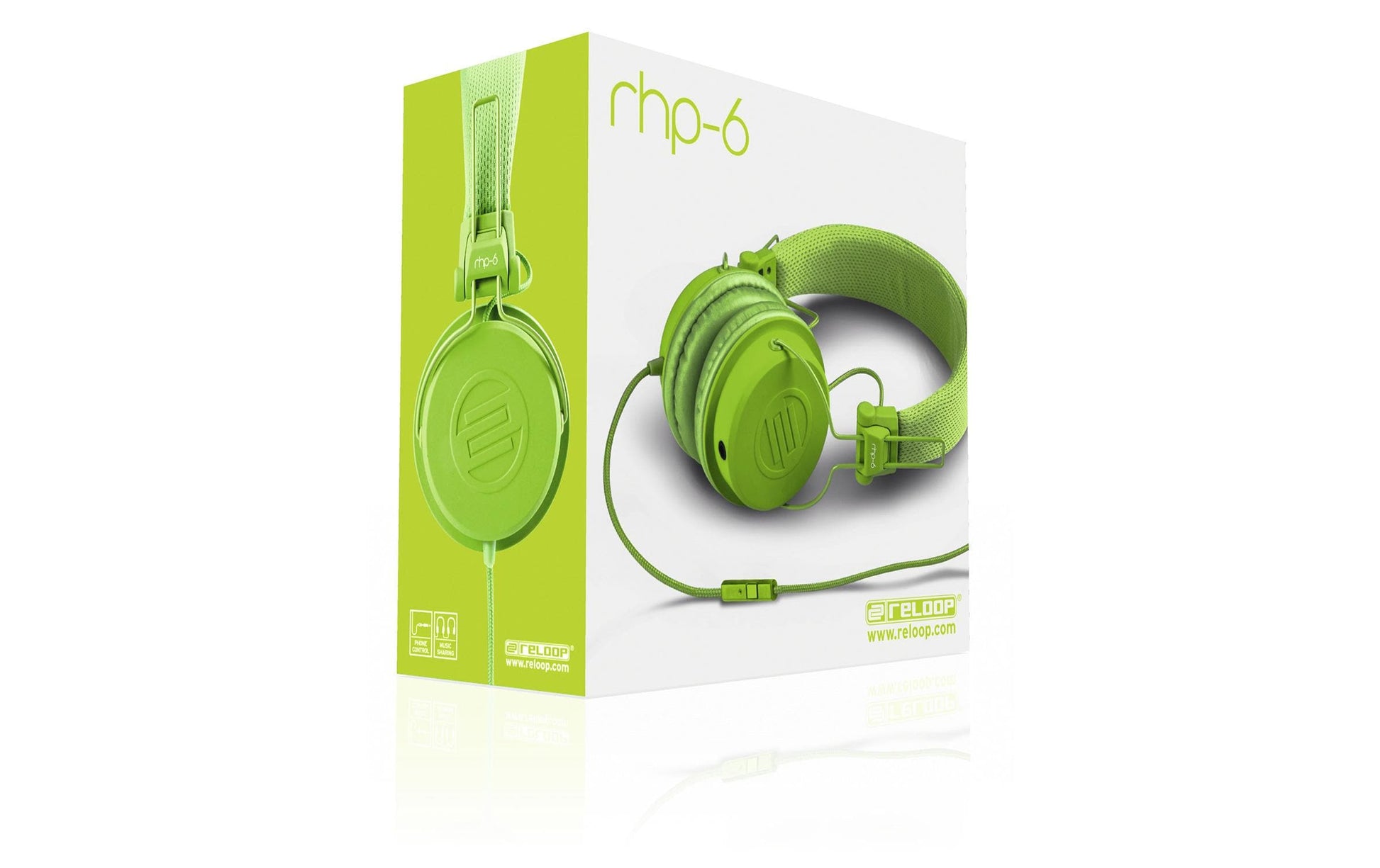 Reloop RHP-6 – On-Ear Headset – 3,5 mm Klinke, geschlossen, mit Mikrofon – grün