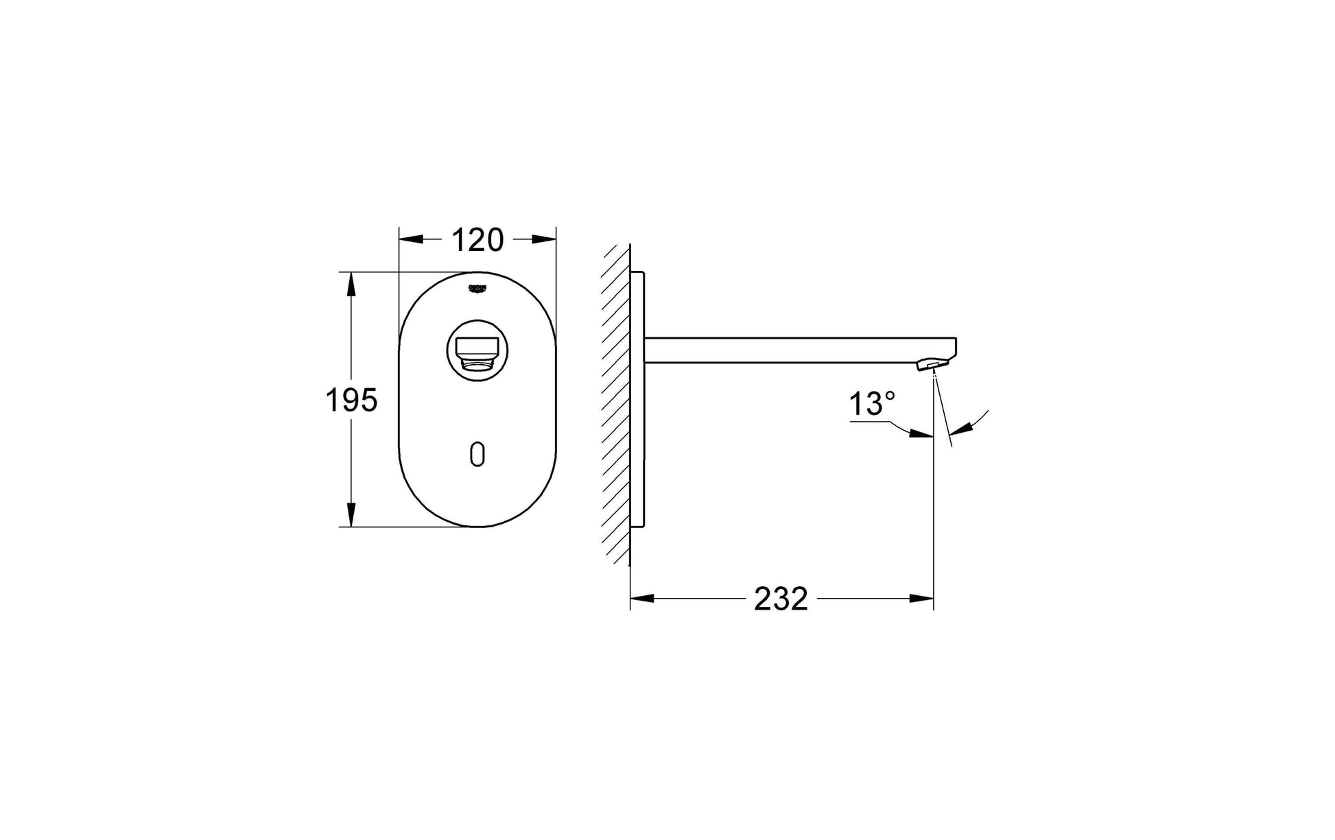 GROHE Badebatterie (Unterputz) Eurosmart – Einhebelmischer (Infrarot-Elektronik), Messing, Chrom
