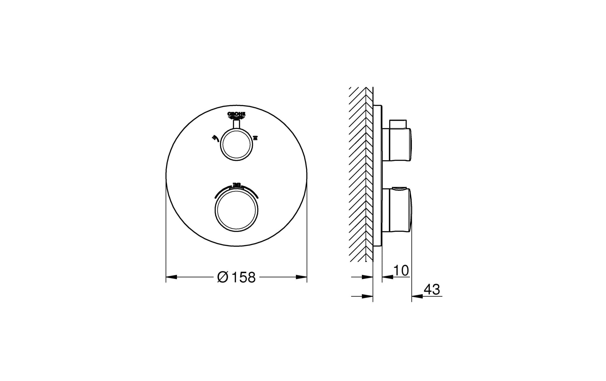 GROHE Grohtherm Badebatterie – Thermostat, Messing, Chrom