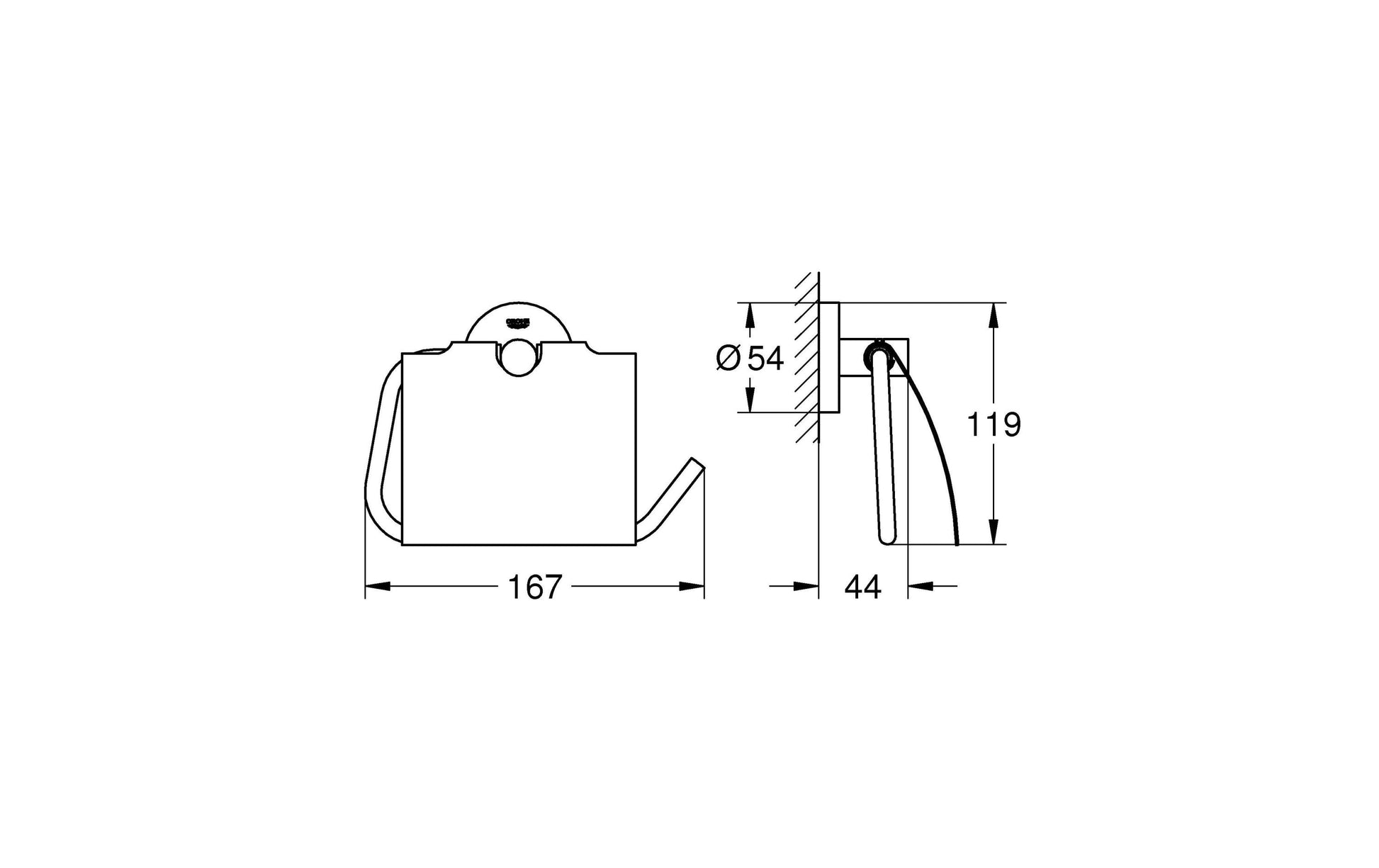 GROHE Toilettenpapierhalter – Metall chrom, wandmontiert, zum Bohren, mit Deckel
