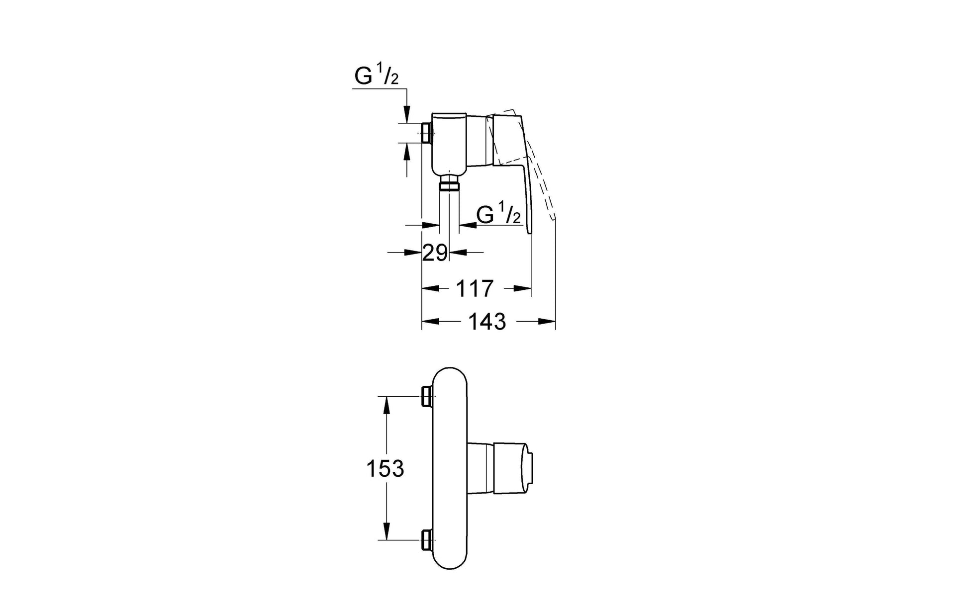 GROHE Eurostyle Cosmopolitan Unterputz-Badebatterie – Einhebelmischer, Messing, Chrom