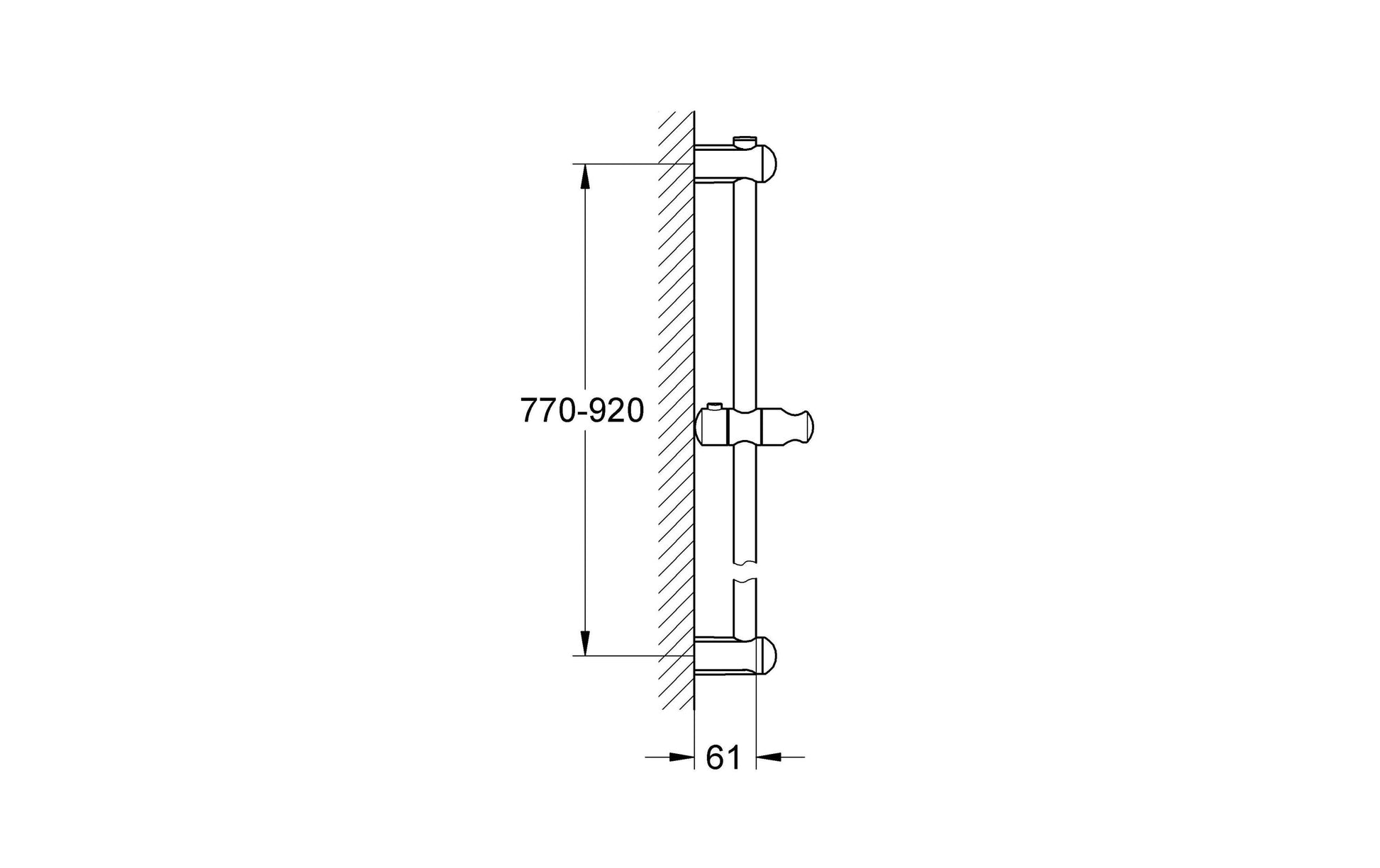 GROHE Brausestange – 90 cm, Metall, Wandmontiert, Chrom