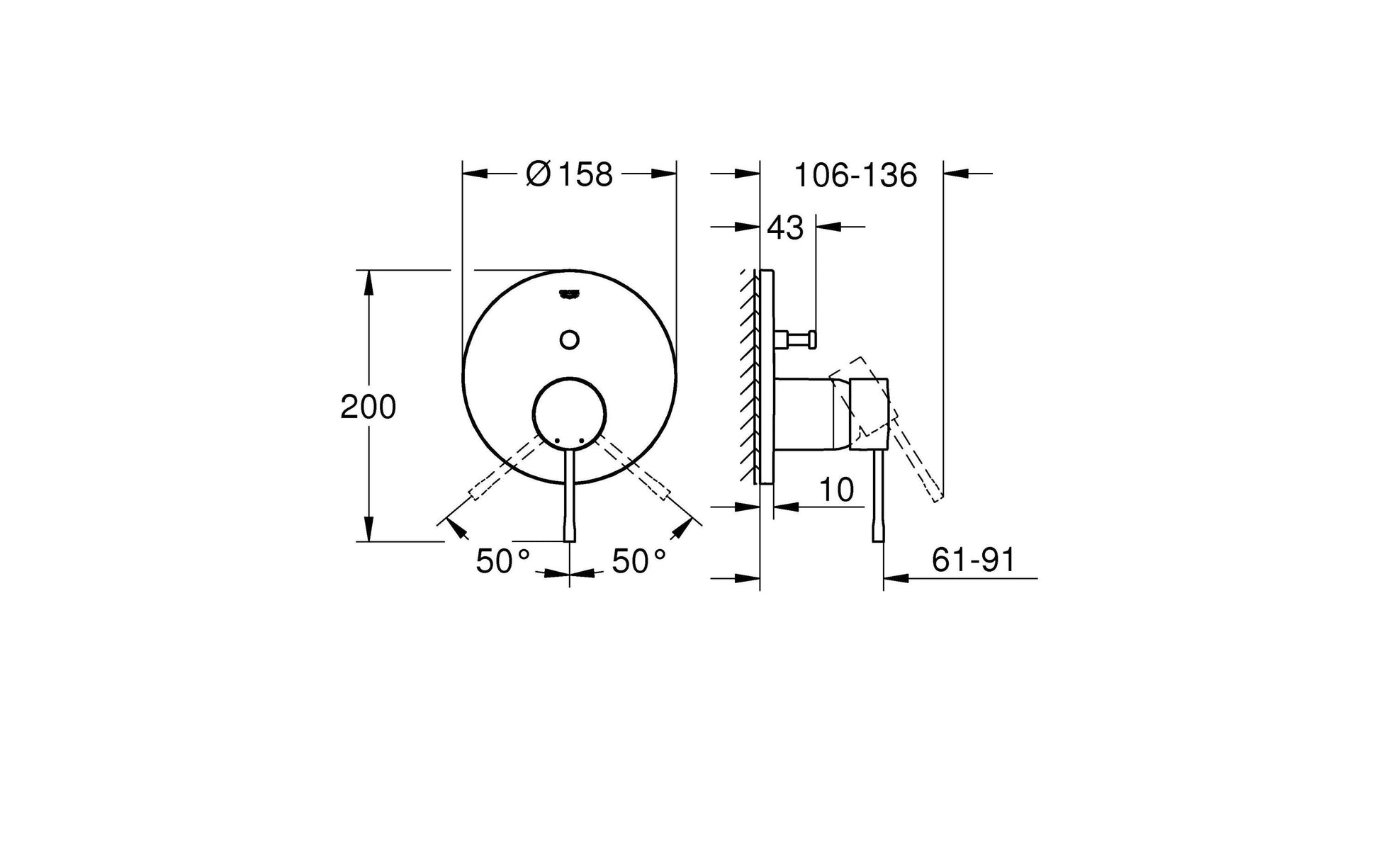 GROHE Essence Unterputz-Badebatterie – Einhebelmischer, Messing, Chrom