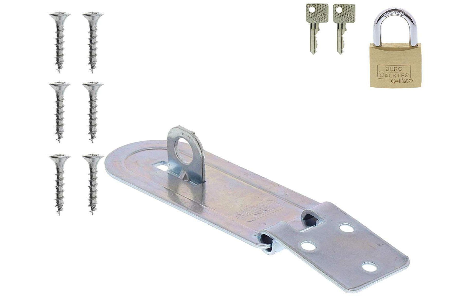 BURG-WÄCHTER Burgwächter PCC 80 Mechanisches Vorhängeschloss – Messing, Edelstahl, Aussen, Silber
