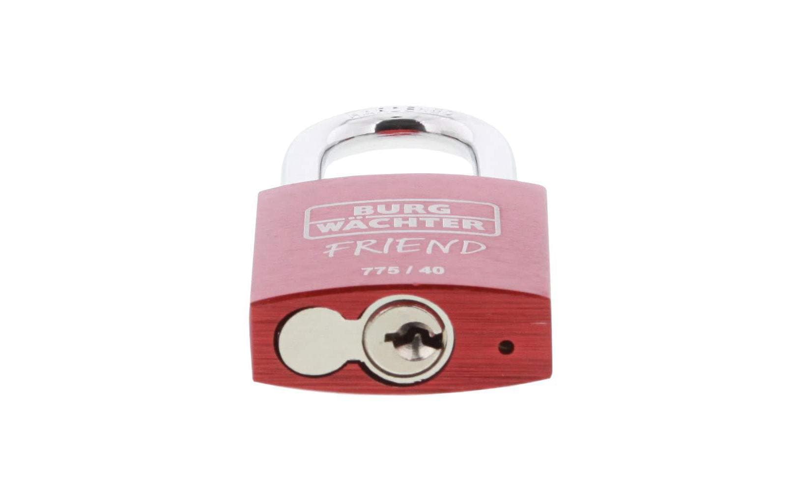 BURG-WÄCHTER 775 40 Friend Vorhängeschloss – Aluminium, Bügel 32,5×20,5 mm, Schäkeldurchmesser 6 mm, Aussen
