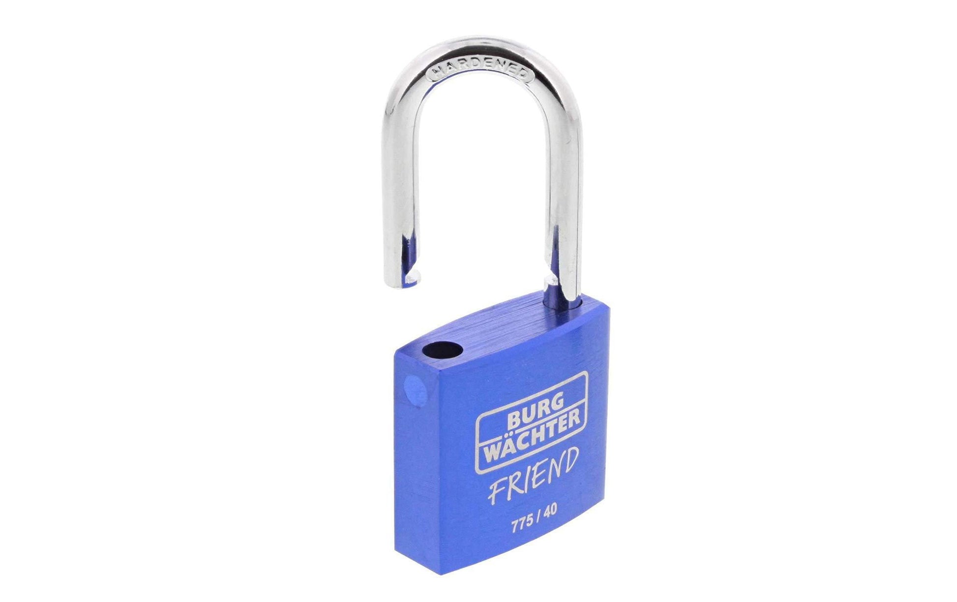 BURG-WÄCHTER Burgwächter 775 40 Friend Mechanisches Vorhängeschloss – Aluminium, Bügel 32,5×20,5 mm, Ø 6 mm, Aussen, Blau