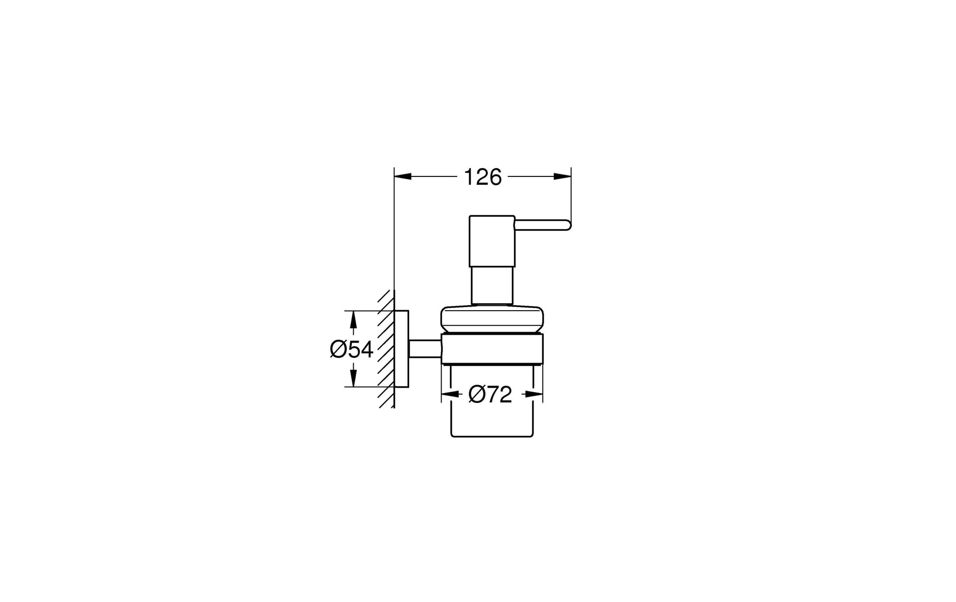 GROHE Essentials – Seifenspender, manuell, 160 ml, Wandmontage, Glas, Chrom, mit Halter