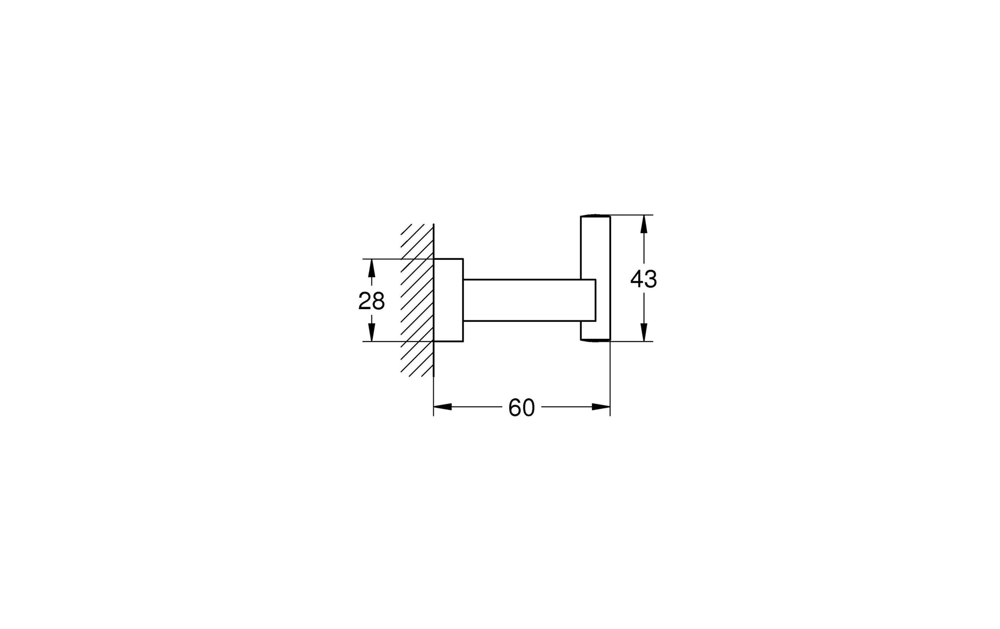 GROHE Haken Essentials Cube – Metall, zum Schrauben, Chrom