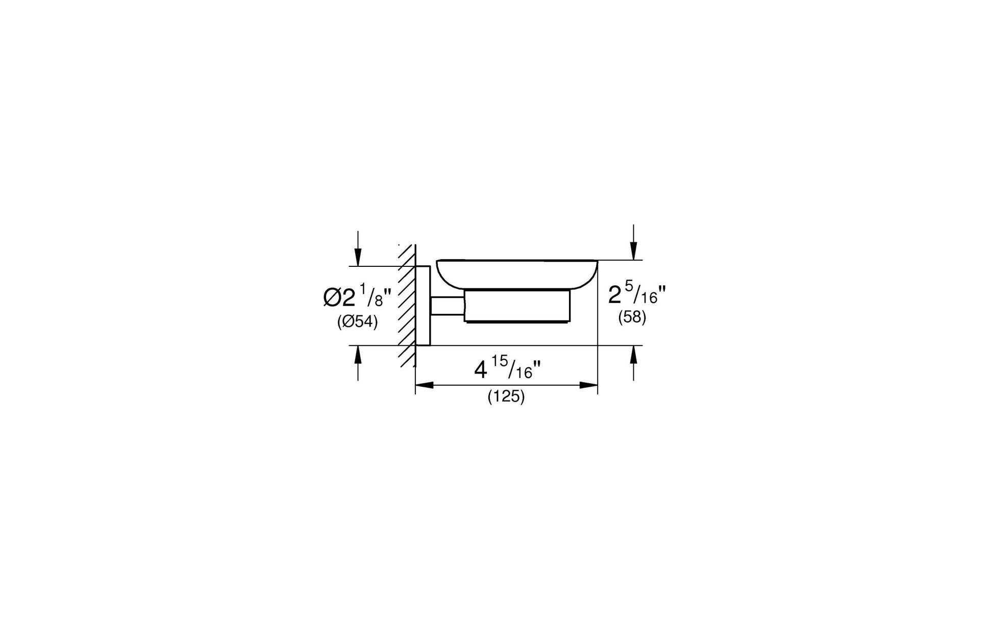 GROHE Seifenhalter (Wand) – Glas, Klebestreifen, Chrom