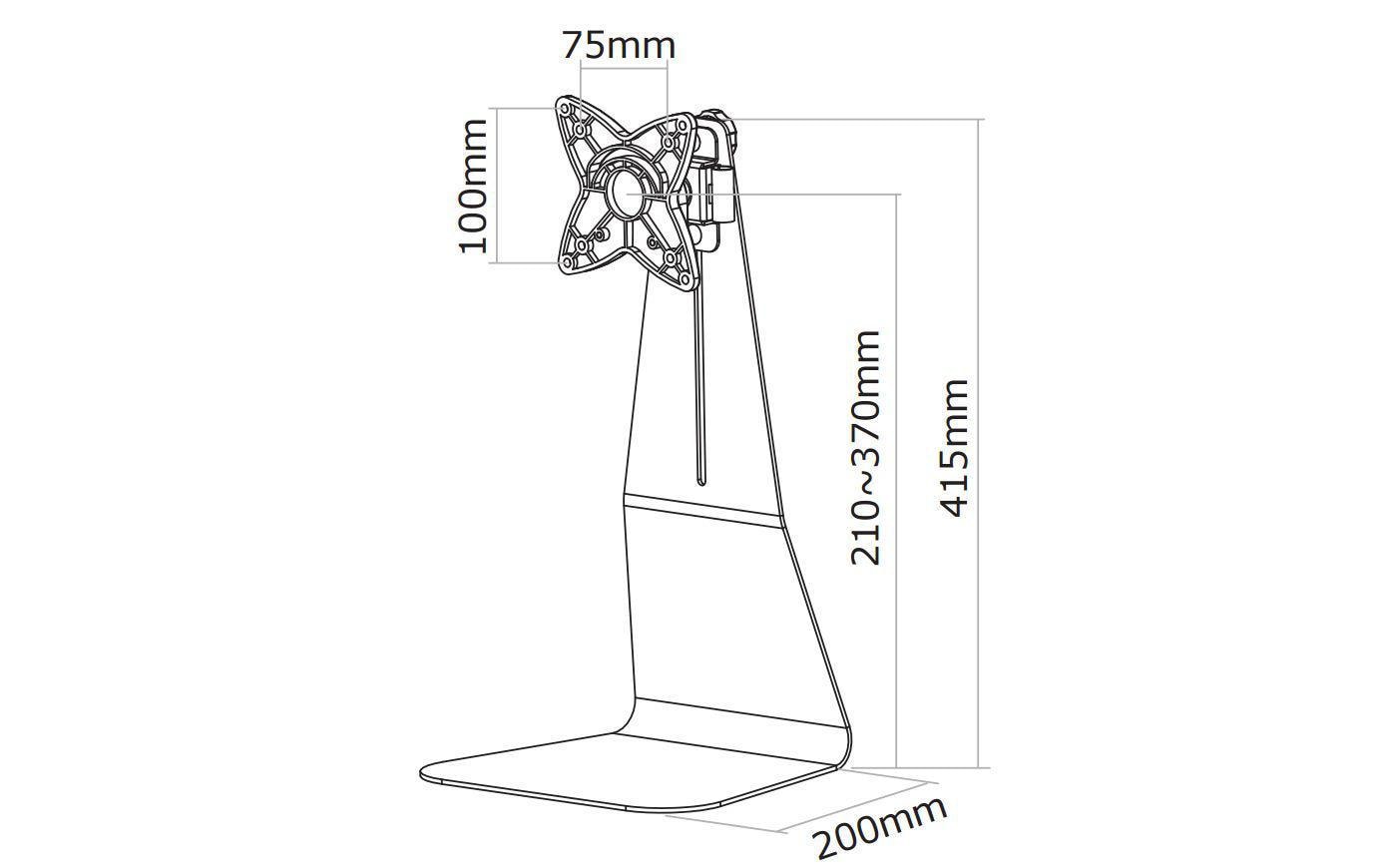 Neomounts FPMA D800 – Tischhalterung, bis 27", VESA 75 × 75/100 × 100 mm, 10 kg, höhenverstellbar, silber
