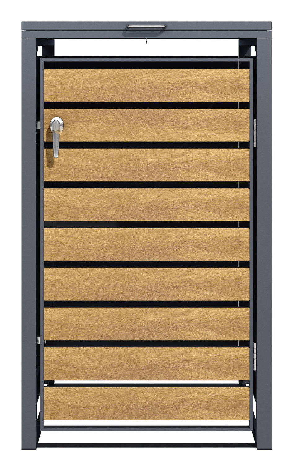 Phoenix Safe Co. Müllcontainer GB1168AWK – Stahl, rechteckig – anthrazit/Eichenholzoptik – mit Deckel