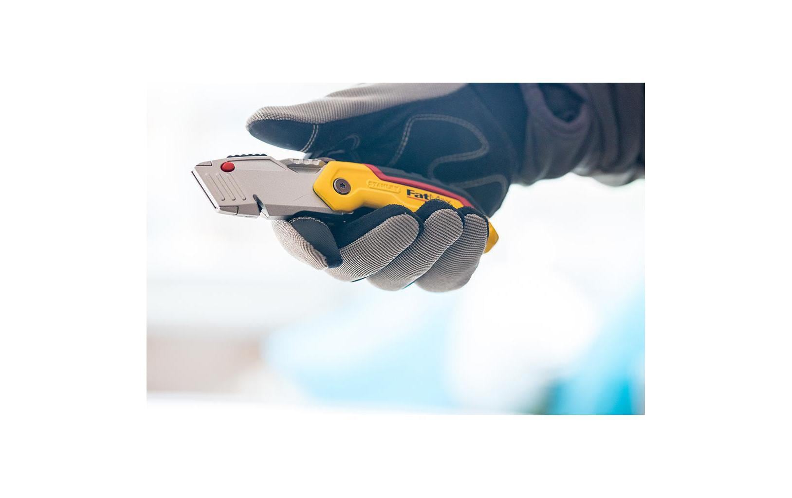 Stanley FatMax – Trapezmesser 19 mm, einziehbar, Alu-Druckguss, gelb