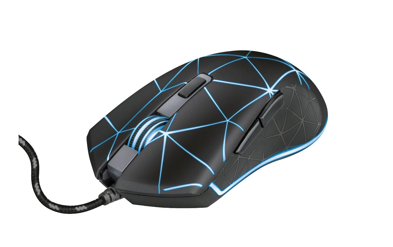 Trust GXT 133 Locx – Gaming-Maus – Kabelgebunden (USB-A), 4000 DPI, RGB-Beleuchtung, Rechts, Schwarz