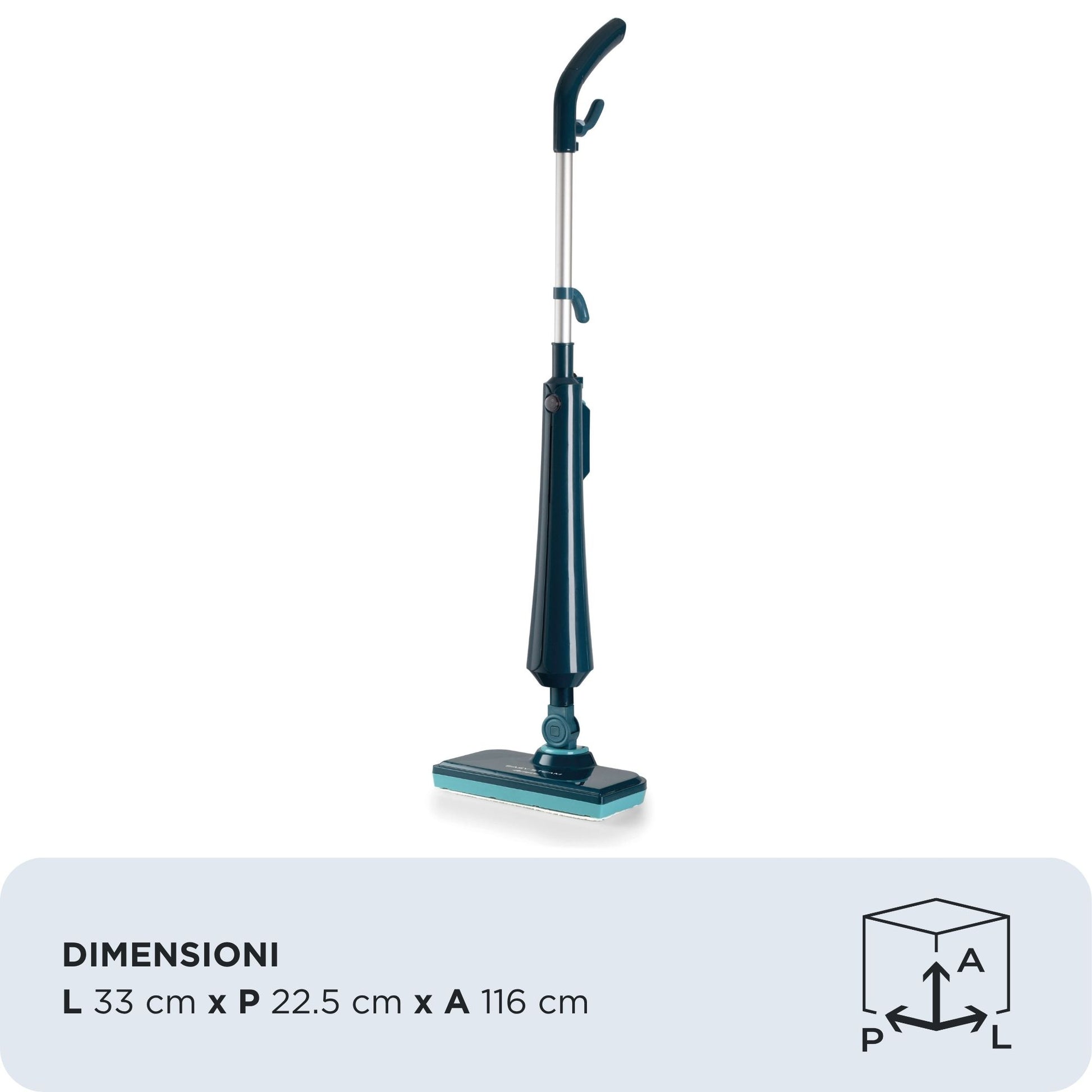 Ariete Dampfreiniger ARI-4179 – 0,35 l – Dampfmopp, Blau