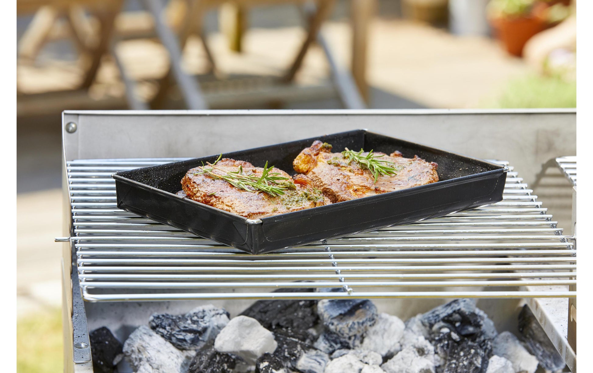 Durandal Grillschale – 3 L, 28 × 35 × 4 cm, Kunststoff, Schwarz, spülmaschinenfest, hitzebeständig