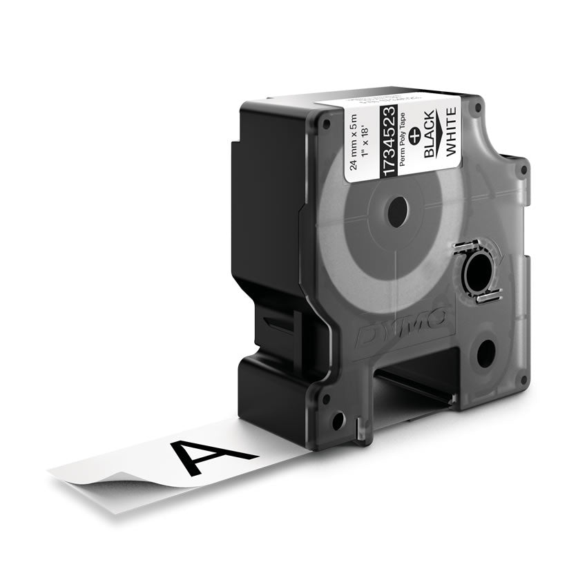 DYMO Schriftband – 24 mm × 5,5 m, weiss, schwarz