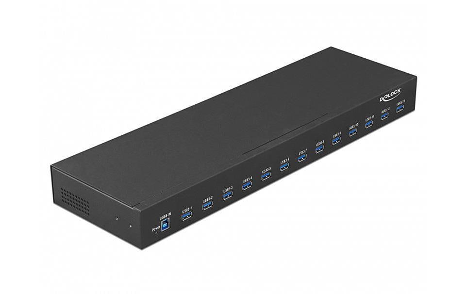DeLOCK 64039 USB-Hub – USB-B, 13× USB-A, 16 W PD, für Windows/Mac/ChromeOS