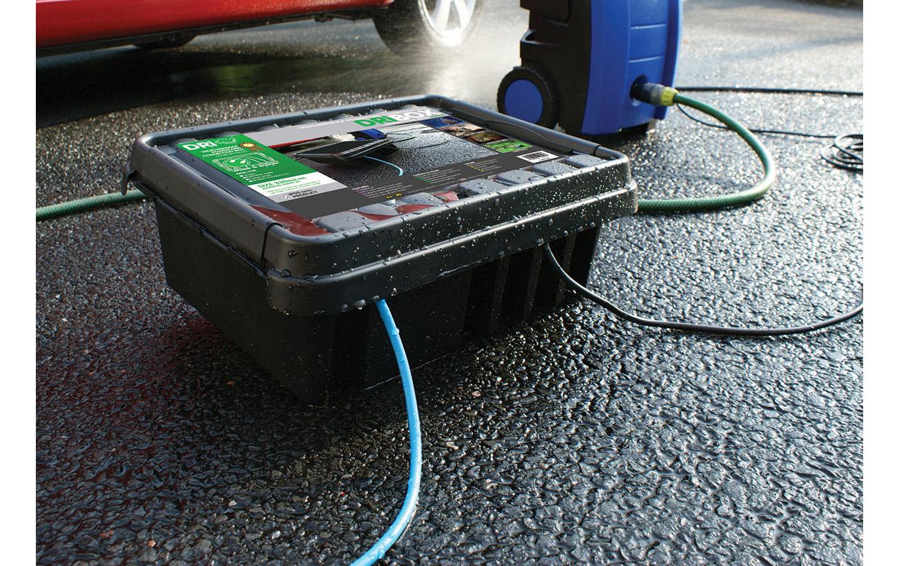 DRiBOX Kabelverstauung 330 – 330 mm × 0,23 m, Kunststoff, IP55, für Steckdosenleisten und mehr