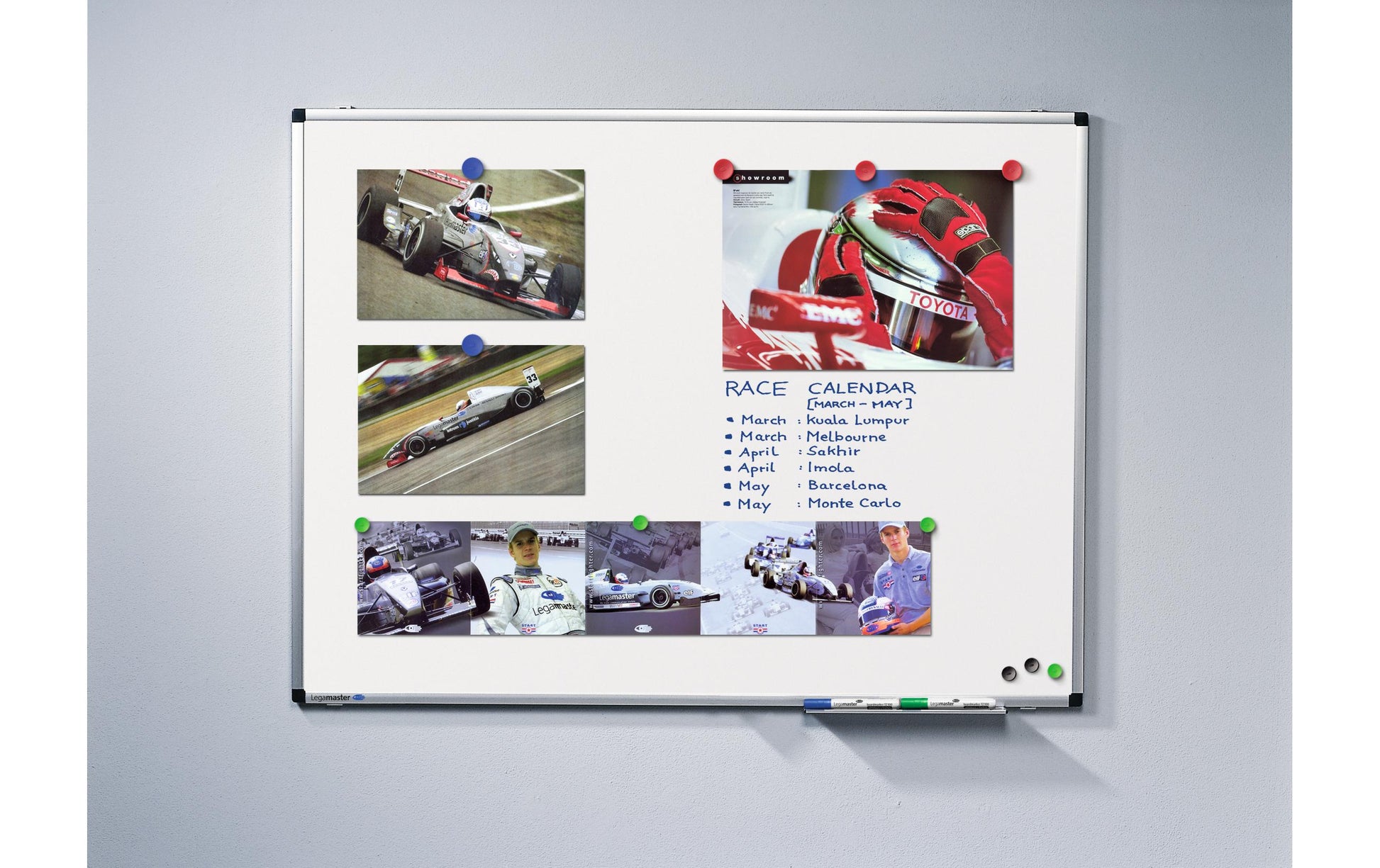 Legamaster Whiteboard – 180 × 90 cm, lackierter Stahl, Aluminiumrahmen, Wandmontage, inkl. Stiftablage