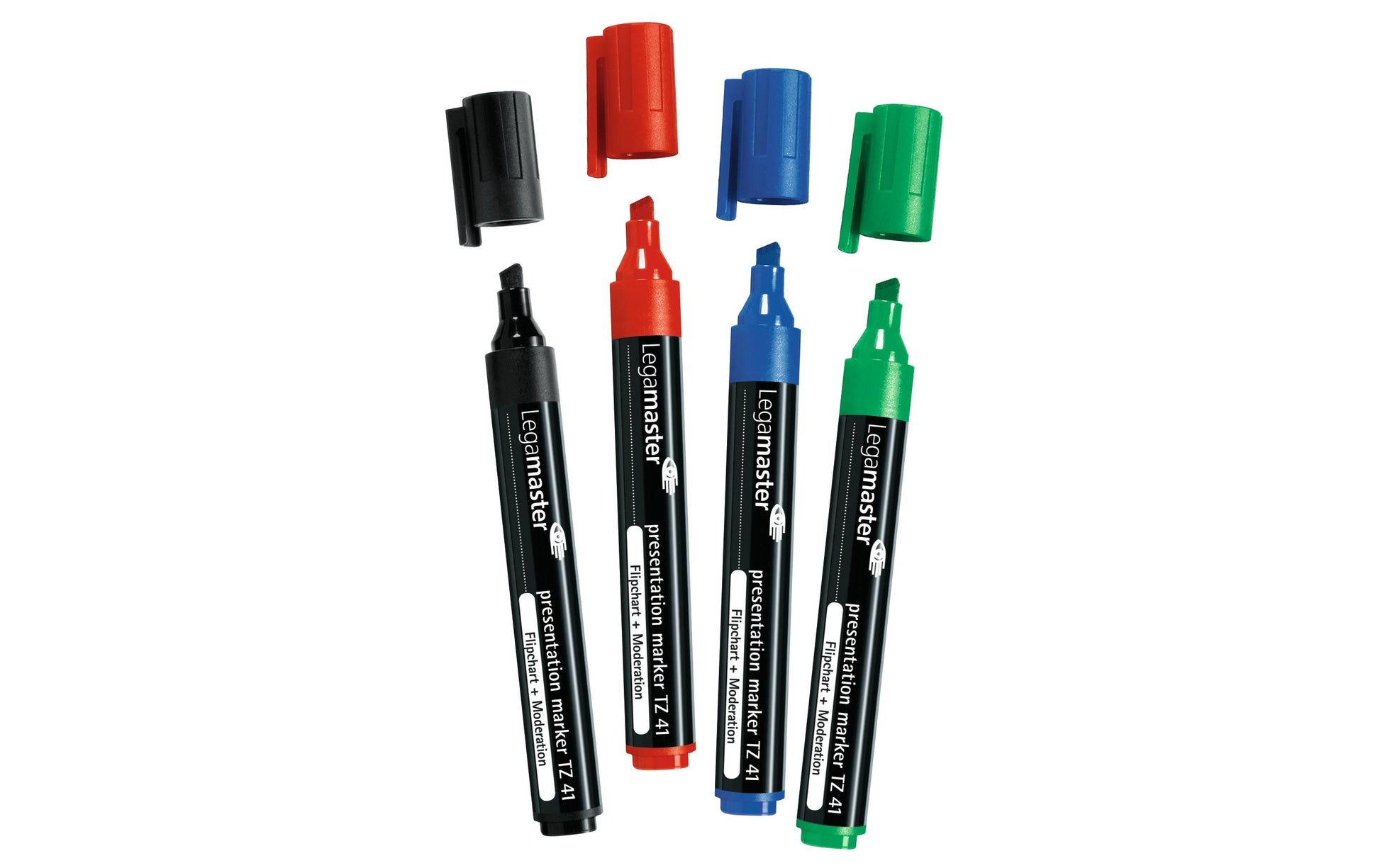 Legamaster Flipchart-Marker TZ 41 – Keilspitze 2-5 mm – Sortiert – 4er-Set
