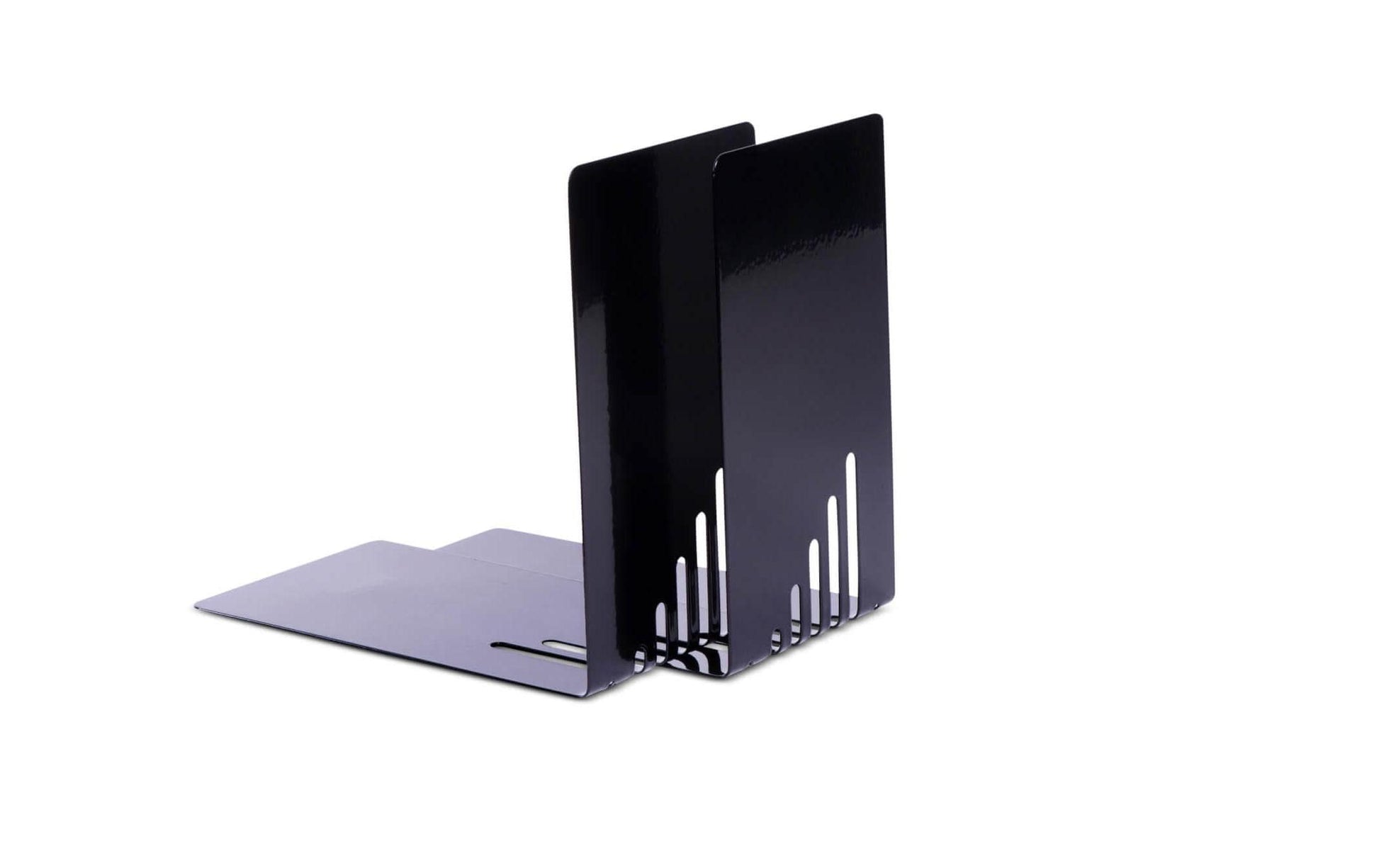 MAUL Buchstützen schmal – schwarz – 85 × 140 mm – Stahl, 2 Stück