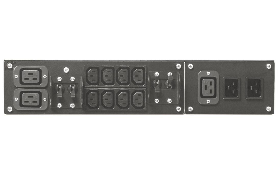APC Service-Bypass-Panel – 230 V, 32 A, einphasig – C20 IN, 8× C13 + 2× C19 OUT – Schwarz