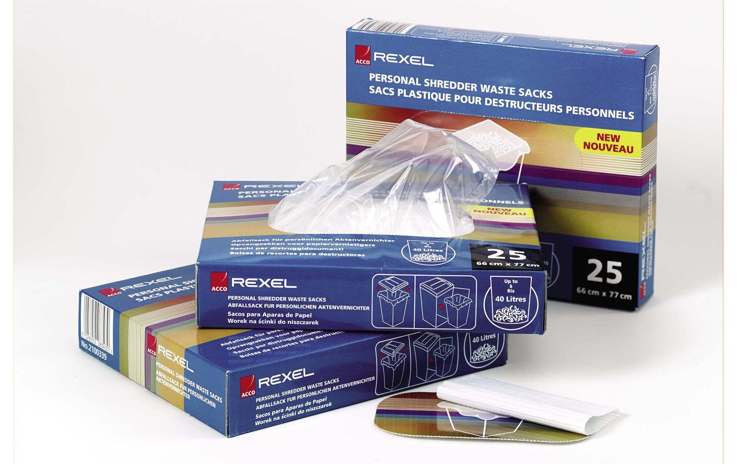 Rexel Aktenvernichtersäcke – 100 Stk., für 115 l, transparent