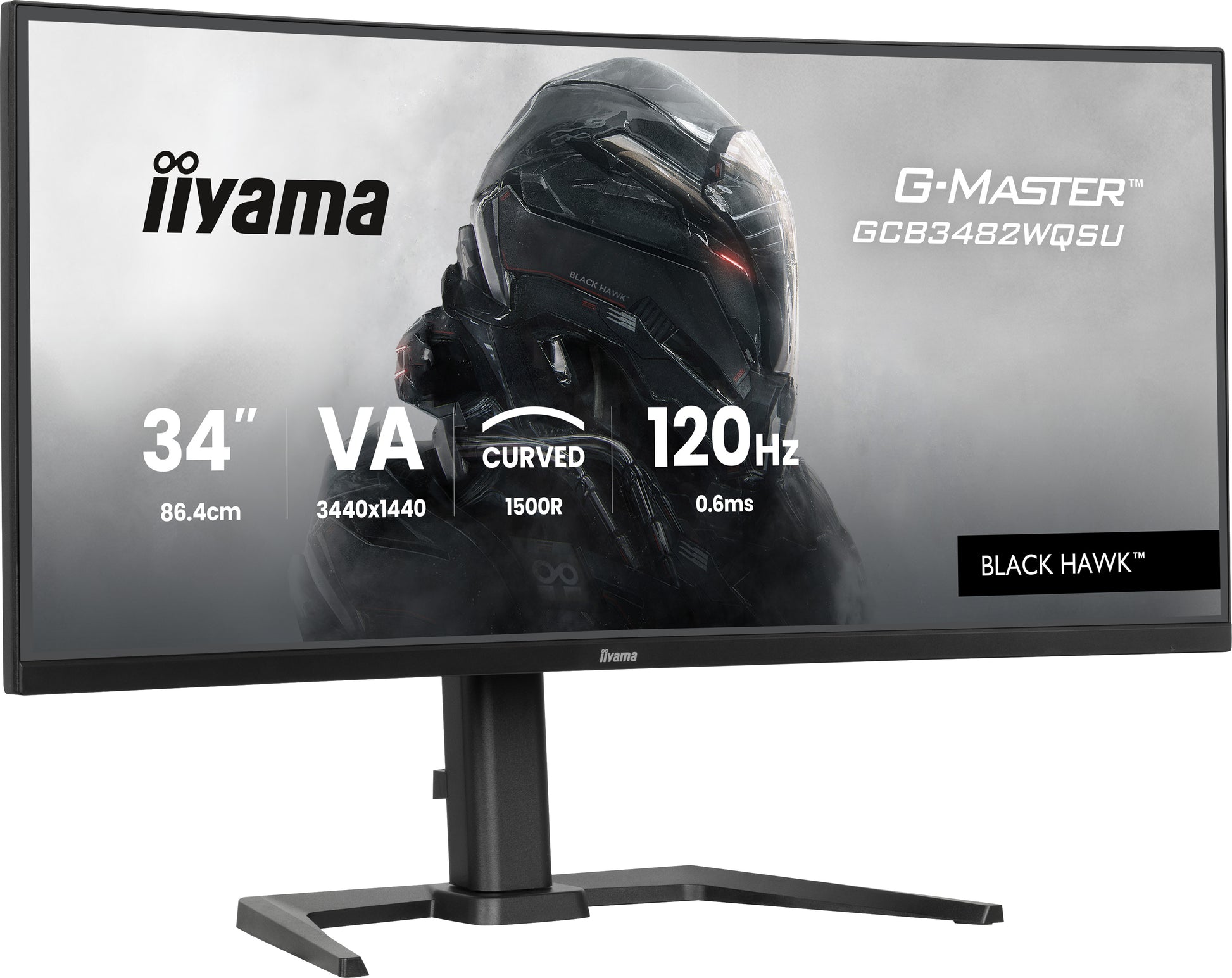 iiyama GCB3482WQSU-B1 – Monitor, 34" 3440 × 1440 (UWQHD), 21:9, 120 Hz, Gebogen (1500R)
