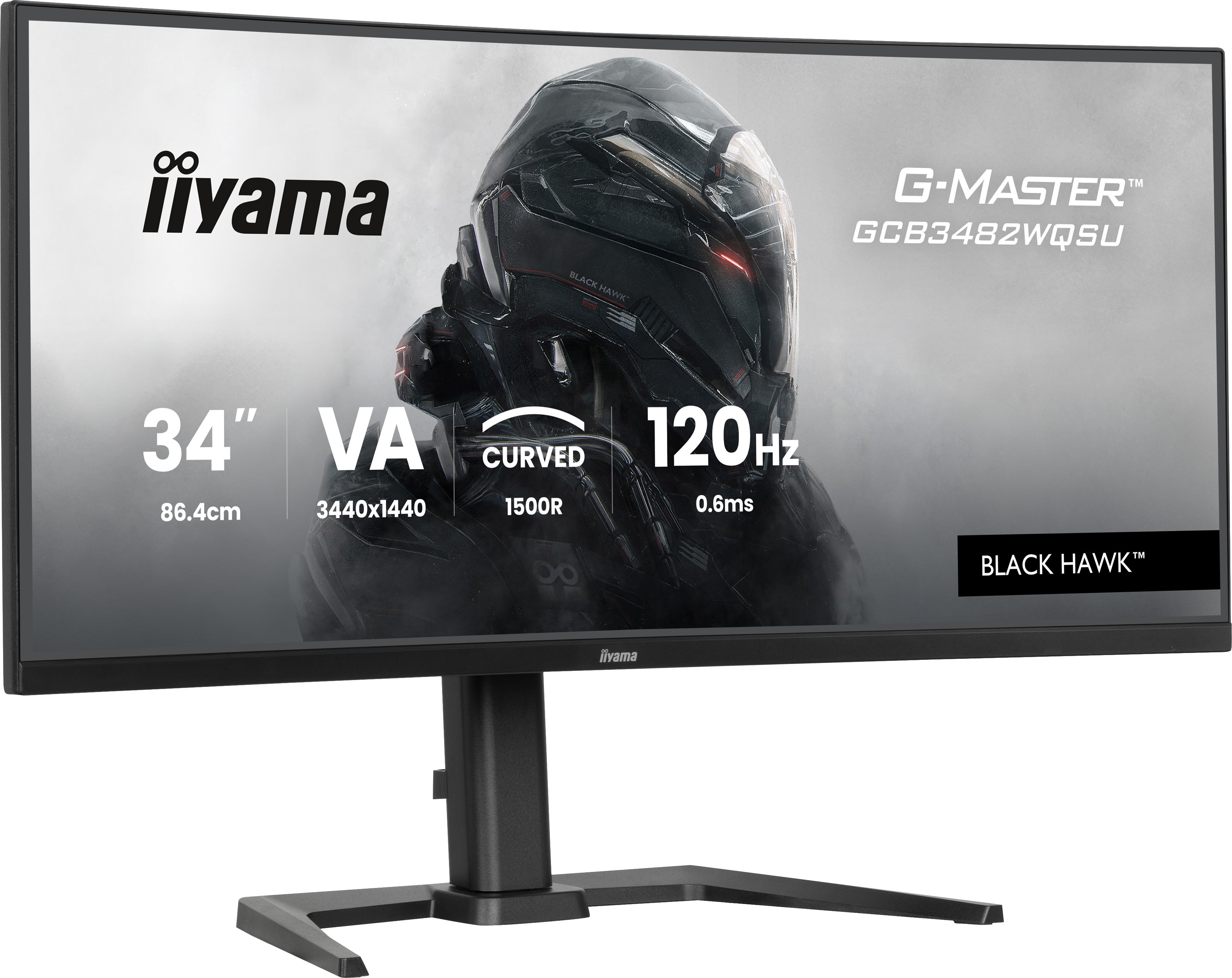 iiyama GCB3482WQSU-B1 – Monitor, 34" 3440 × 1440 (UWQHD), 21:9, 120 Hz, Gebogen (1500R)